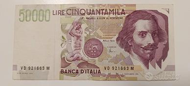 #1. Banconota 50000 lire Bernini II tipo.