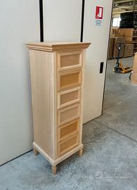 Mobile cassettiera settimanale in legno al grezzo