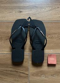 Havaianas slim square nere nuove con cartellino