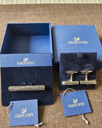 Swarovski - Set gemelli camicia e fermacravatta
