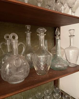 Stock bottiglie caraffe decanter vintage cristallo