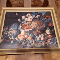 Quadro Classico Natura Morta con Cornice Chiara e 