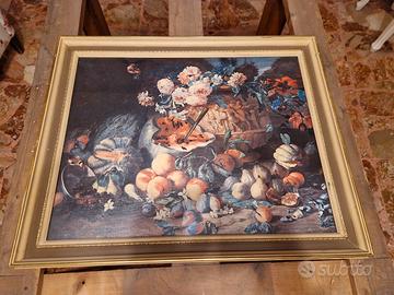Quadro Classico Natura Morta con Cornice Chiara e 
