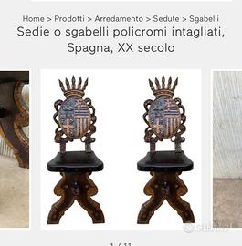 Set sedie spagnoli con Mobile Servante