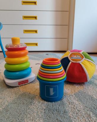 Fisherprice torre anelli, piramide  con numeri 