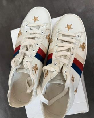 Scarpe Gucci Ace in Pelle bianca