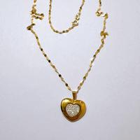 Collana con cuore double face in oro 18kt