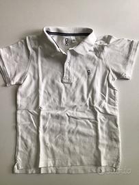Polo bambino Okaidi bianca 10 anni elegante cotone