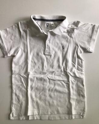 Polo bambino Okaidi bianca 10 anni elegante cotone