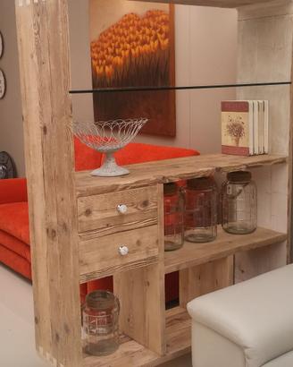 libreria bifacciale legno vecchio angoli arrotonda