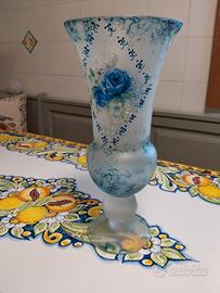 vaso per fiori in vetro di Murano 