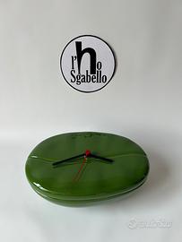Orologio da tavolo in ceramica verde