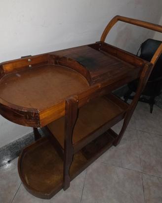 Carrello da portata in legno vintage