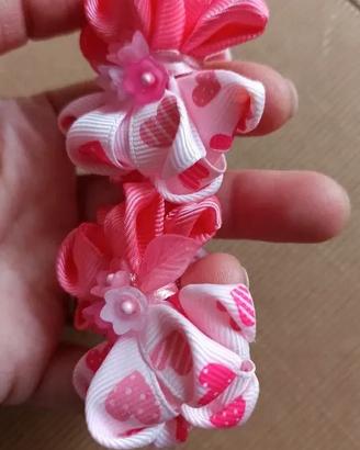 Coppia elastici capelli con doppia farfalla - NUOV