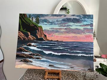 Quadro su tela- paesaggio marino al tramonto