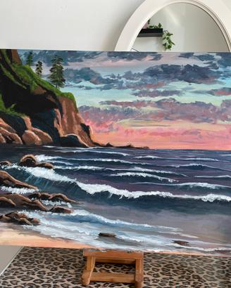 Quadro su tela- paesaggio marino al tramonto