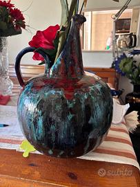 Vaso in ceramica smaltata; Albisola Emmebi