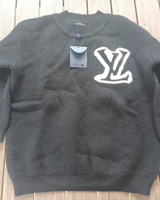 Maglione Uomo Lana Nero S Girocollo 