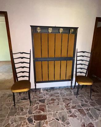 Set due sedie e attaccapanni vintage