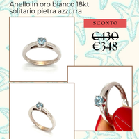 Anello in oro bianco pietra azzurra