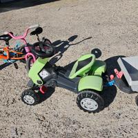 Giocattoli casetta,scivolo,trattore,bici
