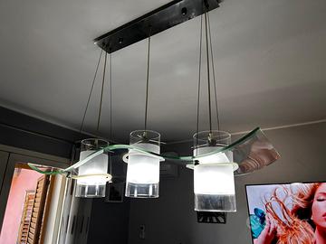 Lampadario in vetro 3 lampade