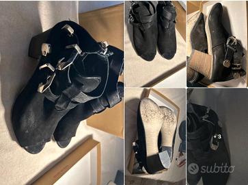 Stivaletti Donna Neri Aperti in Punta Taglia 40