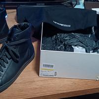 Sneakers alte Emporio Armani in pelle nera
