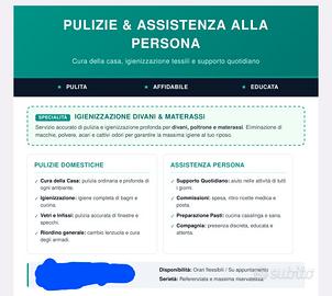 Pulizie, stiro, assistenza