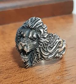 anello uomo leone argento 925