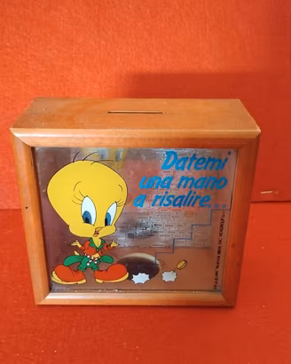 Salvadanaio in legno vintage Looney Tunes - Titti