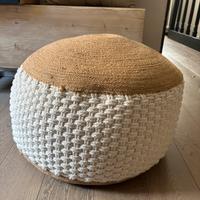 Pouf iuta e cotone intrecciato
