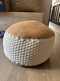 Pouf iuta e cotone intrecciato