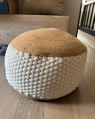 Pouf iuta e cotone intrecciato