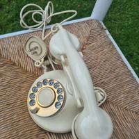 Telefono Vintage Telcer a Disco Avorio/Oro 