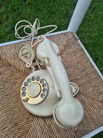 Telefono Vintage Telcer a Disco Avorio/Oro 