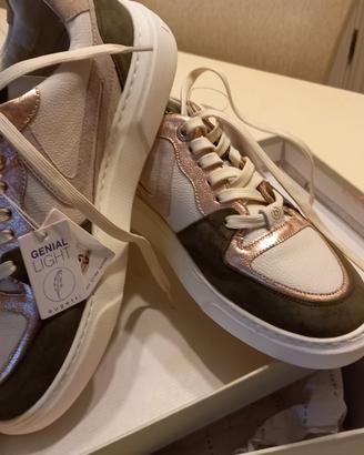 sneakers donna in vera pelle