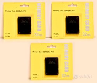 Lotto 3 Memory Card 32MB PS2 Non aperto · Sony
