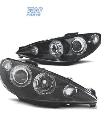 FARI PEUGEOT 206 98-09 ANGEL EYES FONDO NERO