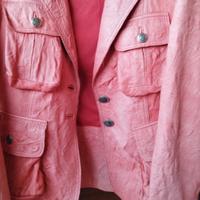 Giacca rossa artigianale vera pelle