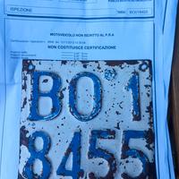 targa moto epoca anni 50 mai iscritta pra