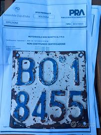 targa moto epoca anni 50 mai iscritta pra