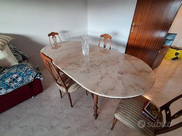 Tavolo con piano in Marmo vintage