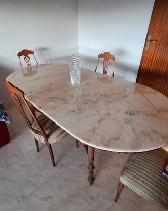 Tavolo con piano in Marmo vintage