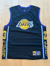 Canotta LA nero viola e gialla, dettagli Lebron