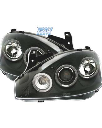FARI OPEL CORSA C 00-06 ANGEL EYES FONDO NERO H1 H