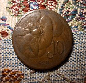 moneta 10 centesimi ape regno d'Italia 1920