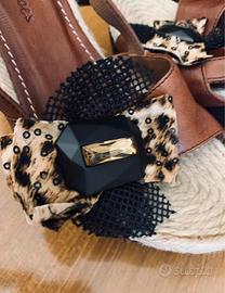 Sandali- zeppe Tosca Blu nr.39. Vera pelle. Nuovi