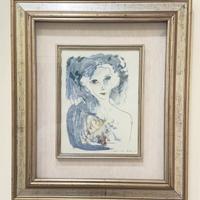 Quadro Ernesto Treccani litografia lastra argento