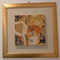 Quadro 50x50 Donna in Oro Klimt, Tela a Rilievo